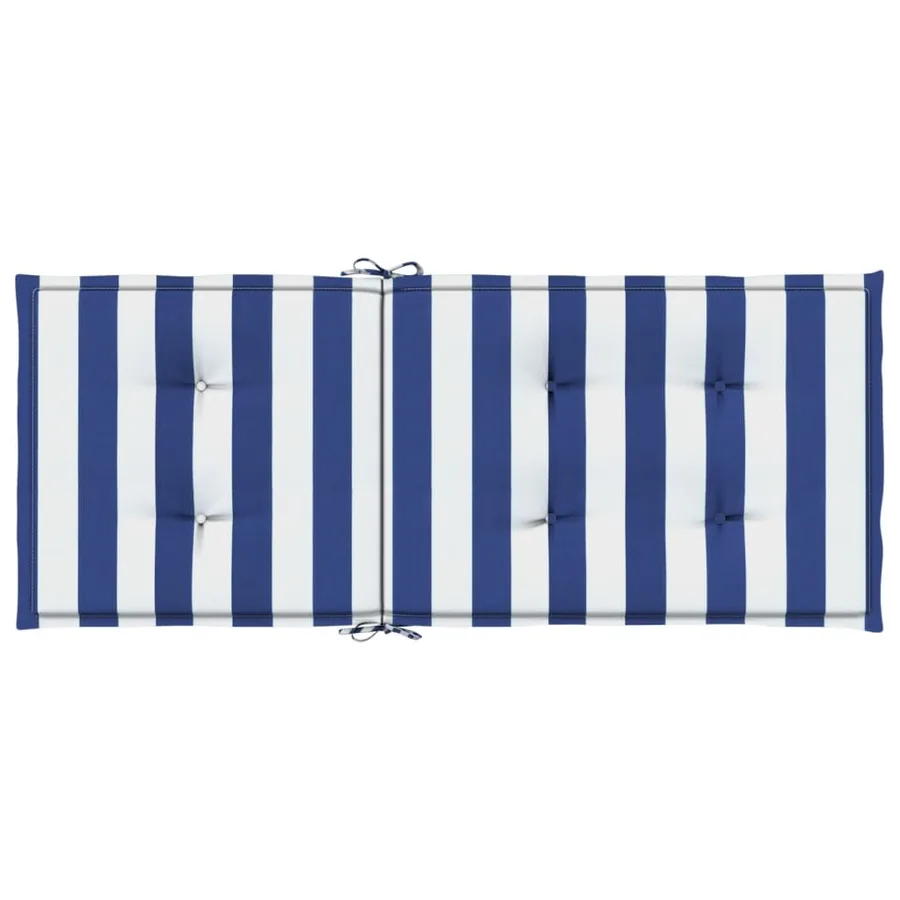 Coussins de chaise à dossier haut lot de 6 rayures bleu/blanc - 7