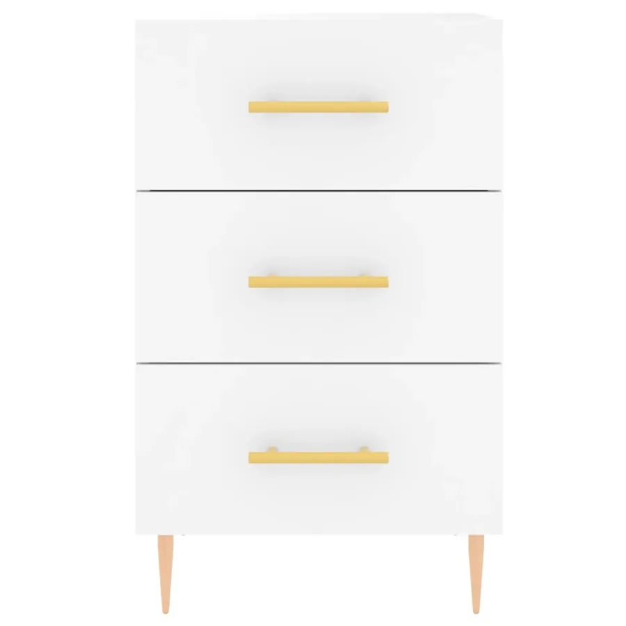 Table de chevet blanc 40x40x66 cm bois d'ingénierie - 5