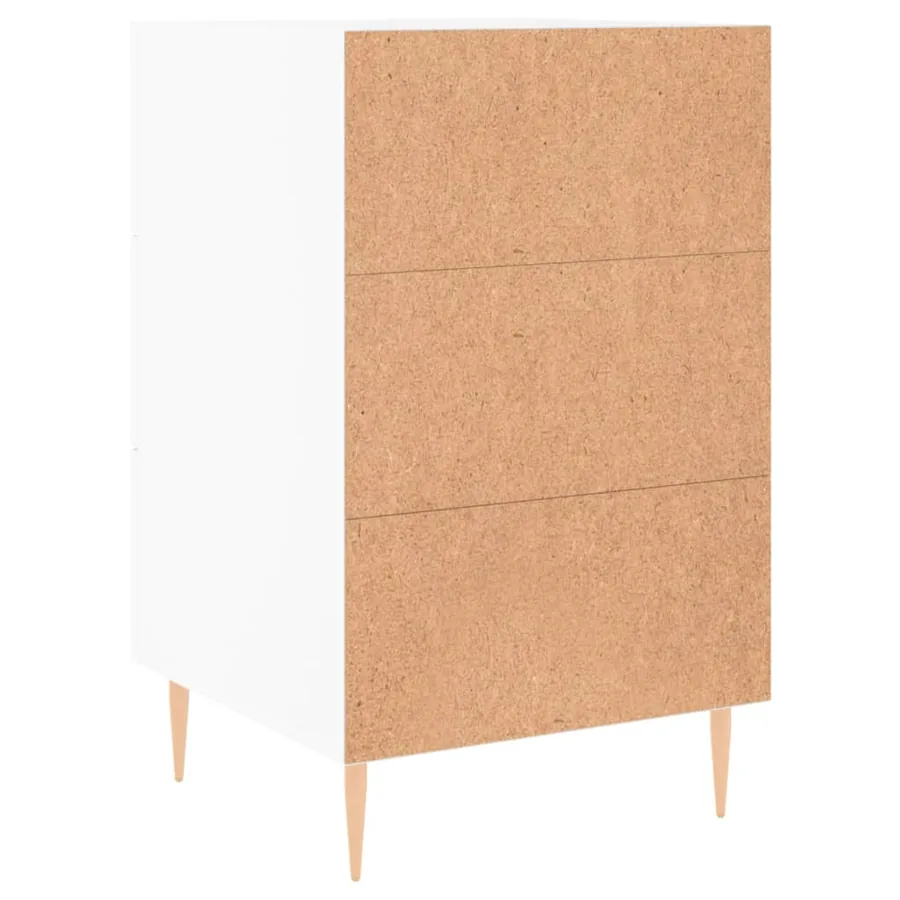 Table de chevet blanc 40x40x66 cm bois d'ingénierie - 8