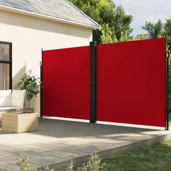 Auvent latéral rétractable rouge 220x1000 cm