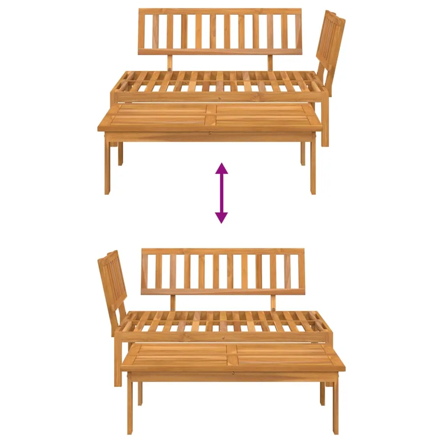 Salon de jardin palette 2 pcs bois massif d'acacia - 8