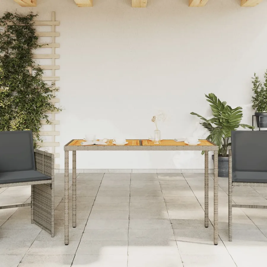 Table de jardin avec dessus en bois d'acacia gris 115x54x74 cm - 3