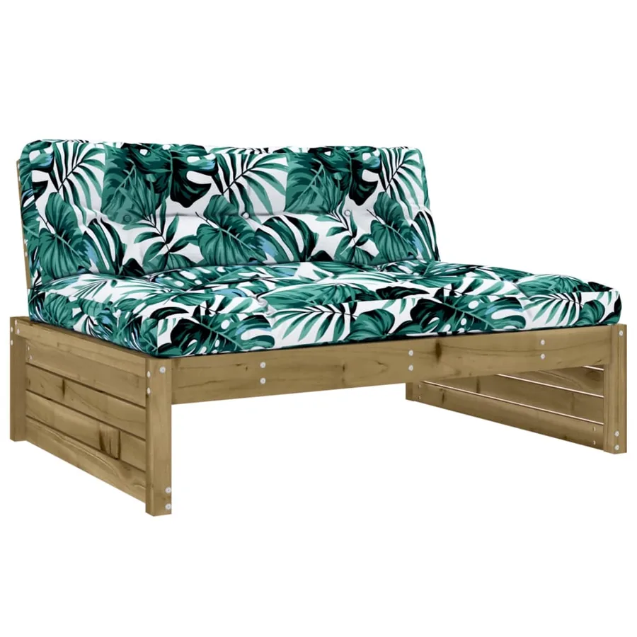 Salon de jardin 6 pcs avec coussins bois de pin imprégné - 4
