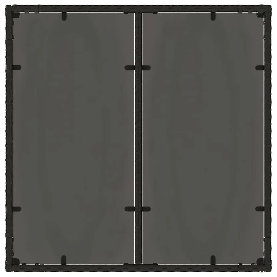 Table de jardin dessus en verre Noir 90x90x75 cm Résine tressée - 7