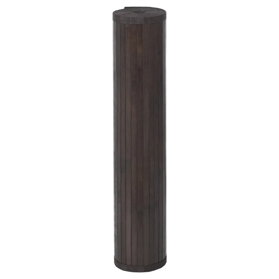 Tapis rectangulaire marron foncé 100x300 cm bambou - 3