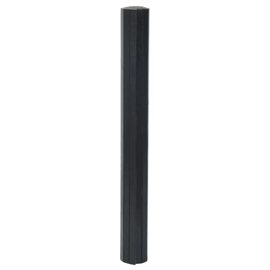 Tapis rectangulaire noir 70x100 cm bambou - 3