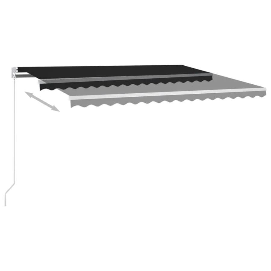 Auvent manuel rétractable avec LED 400x300 cm Anthracite - 4