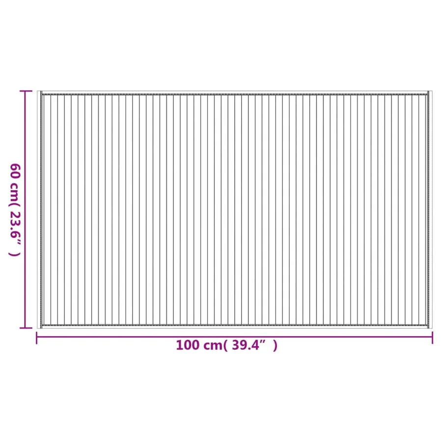 Tapis rectangulaire noir 60x100 cm bambou - 8