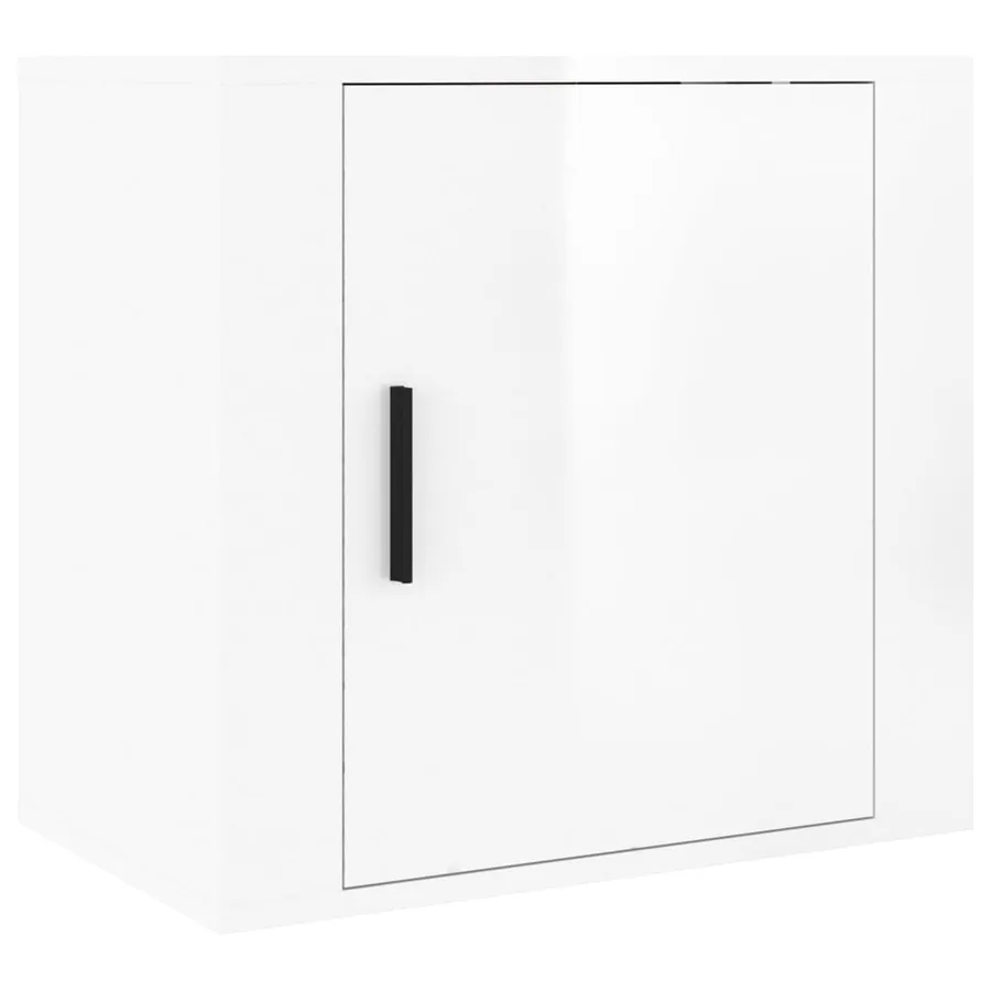 Tables de chevet murales 2 pcs Blanc brillant 50x30x47 cm - 5