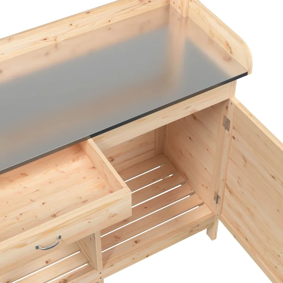 Table de rempotage avec armoire bois massif de sapin - 11
