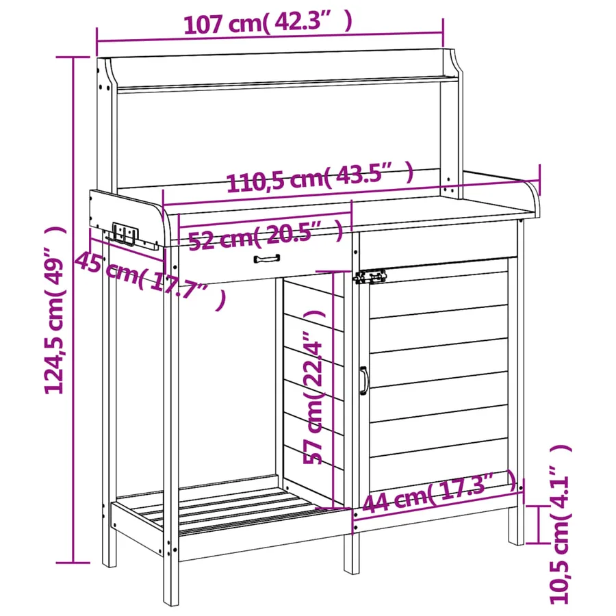 Table de rempotage avec armoire bois massif de sapin - 12