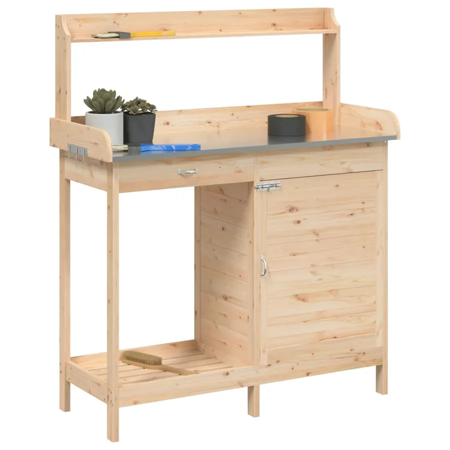 Table de rempotage avec armoire bois massif de sapin - 4