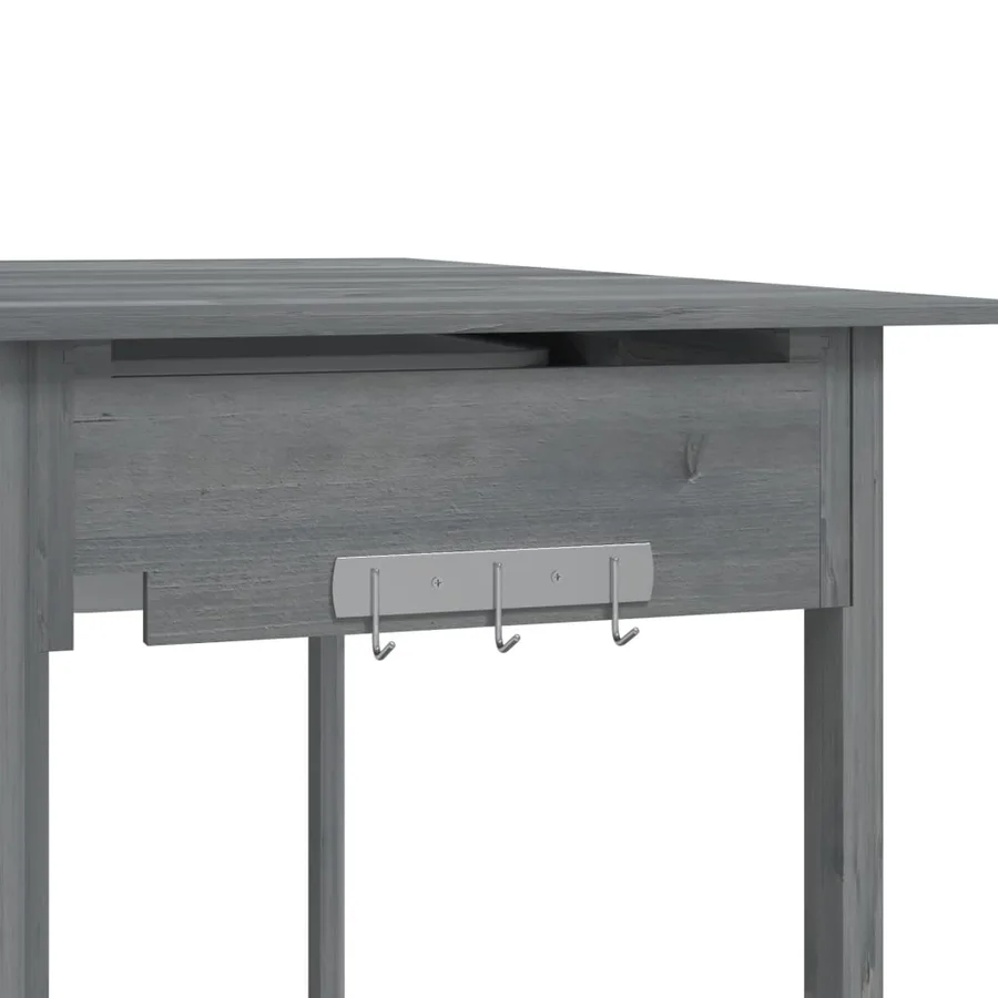 Table de rempotage avec évier gris bois massif de de sapin - 10