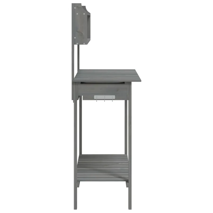 Table de rempotage avec évier gris bois massif de de sapin - 8