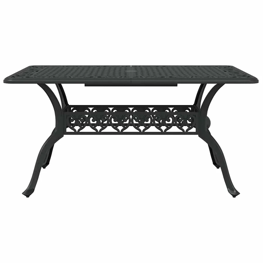Table de jardin noir 150x90x72 cm aluminium coulé - 4