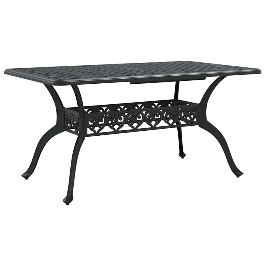Table de jardin noir 150x90x72 cm aluminium coulé - 6