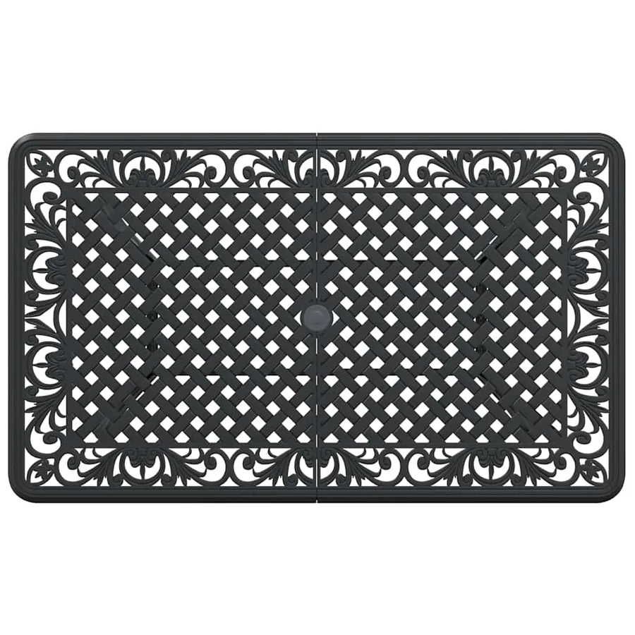 Table de jardin noir 150x90x72 cm aluminium coulé - 7