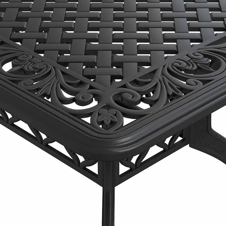 Table de jardin noir 150x90x72 cm aluminium coulé - 8