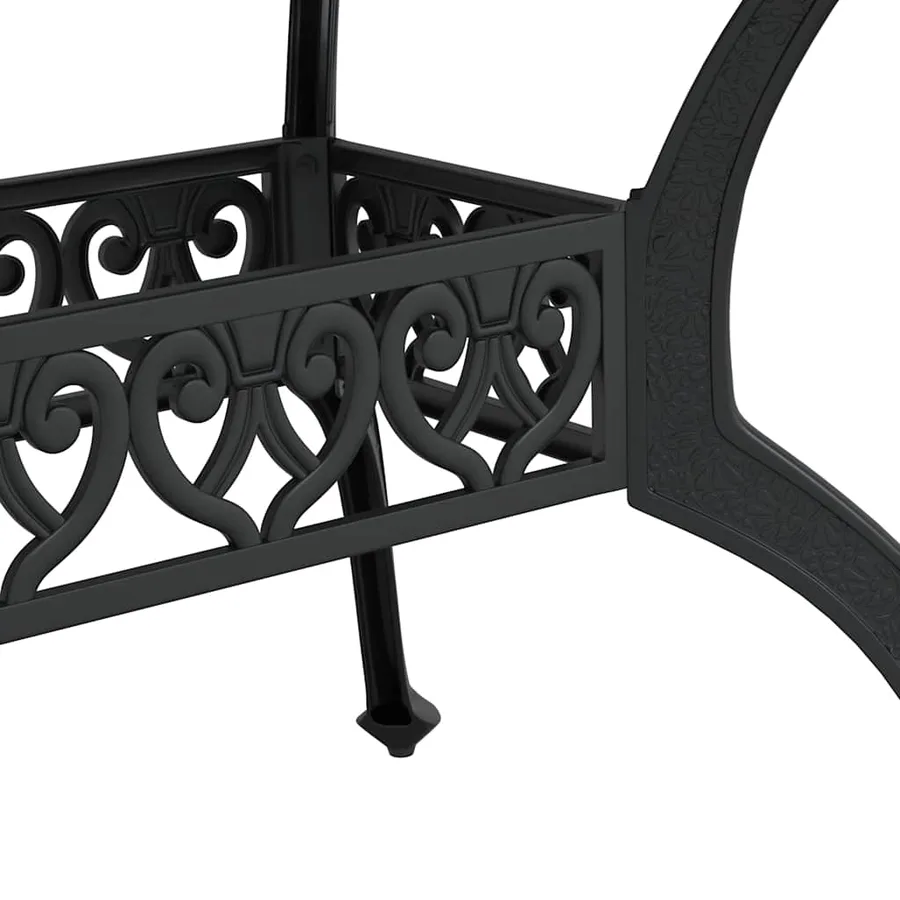 Table de jardin noir 150x90x72 cm aluminium coulé - 9