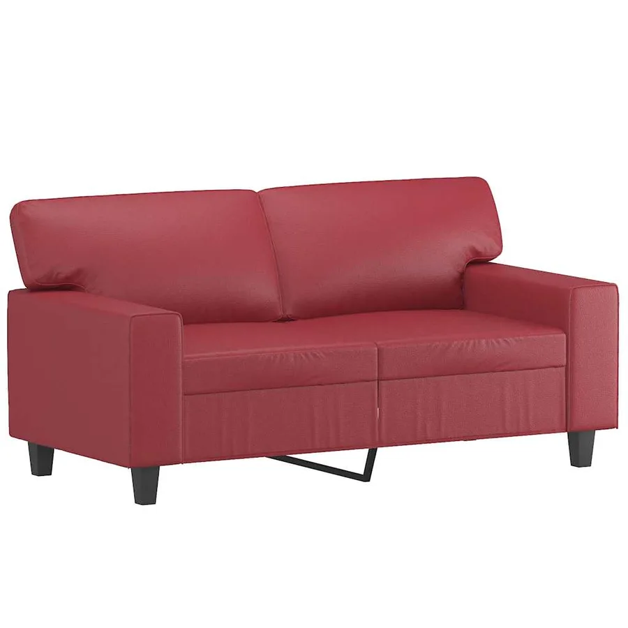 Canapé à 2 places Rouge bordeaux 120 cm Similicuir - 2