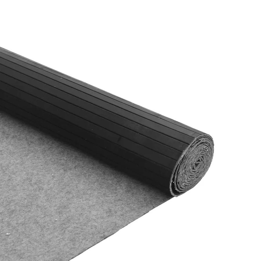 Tapis rectangulaire gris 80x300 cm bambou - 5