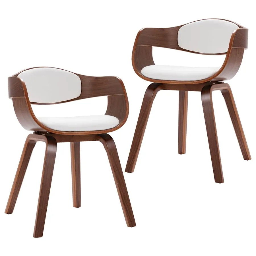 Chaises à manger lot de 2 bois courbé et similicuir - 2