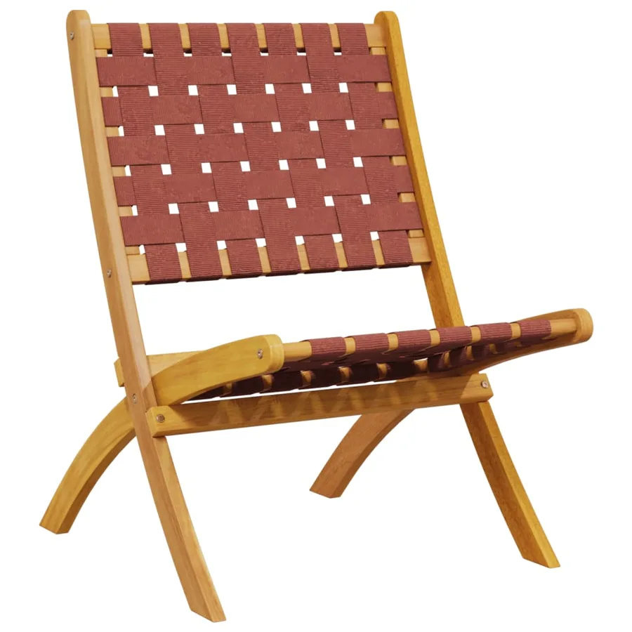 Chaises de jardin pliantes lot de 2 bois d'acacia solide tissu - 3