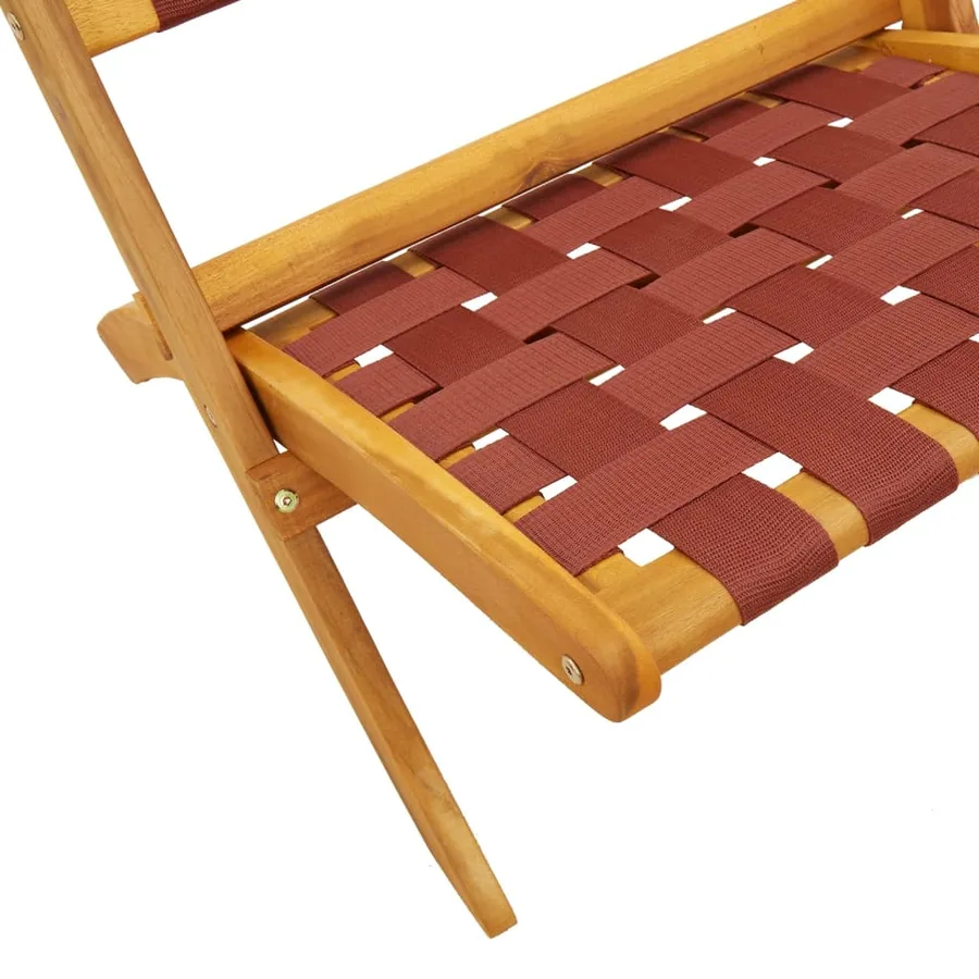 Chaises de jardin pliantes lot de 2 bois d'acacia solide tissu - 8