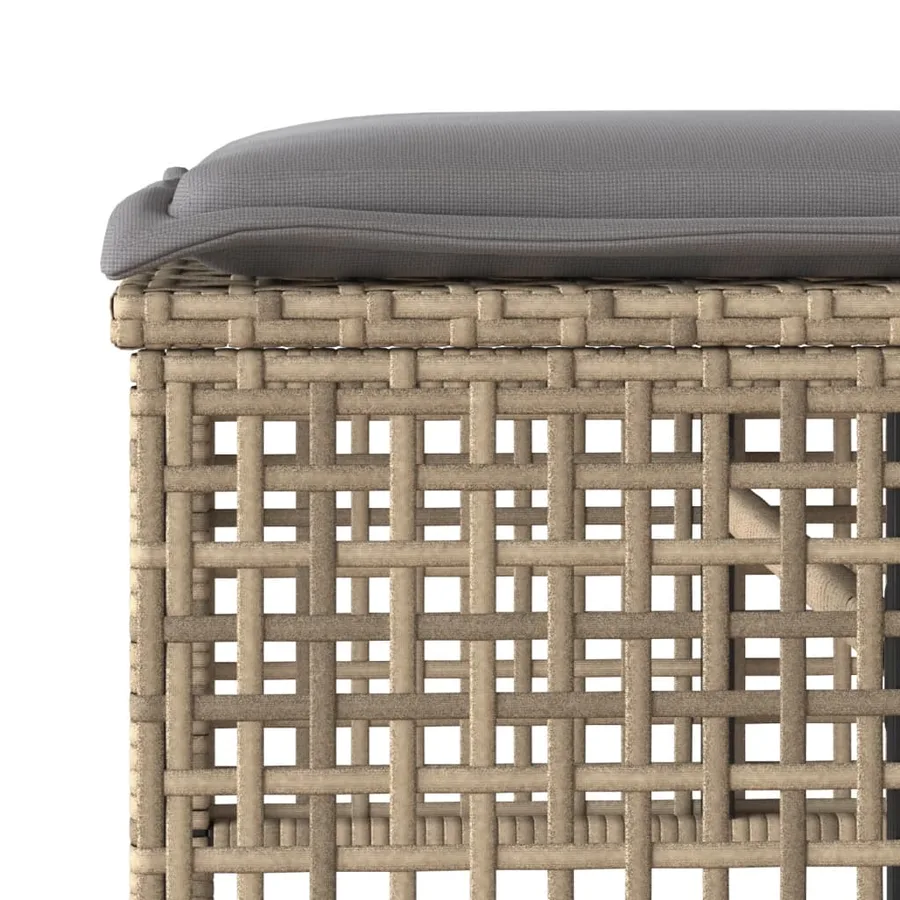 Salon de jardin avec coussins 4 pcs beige résine tressée verre - 11
