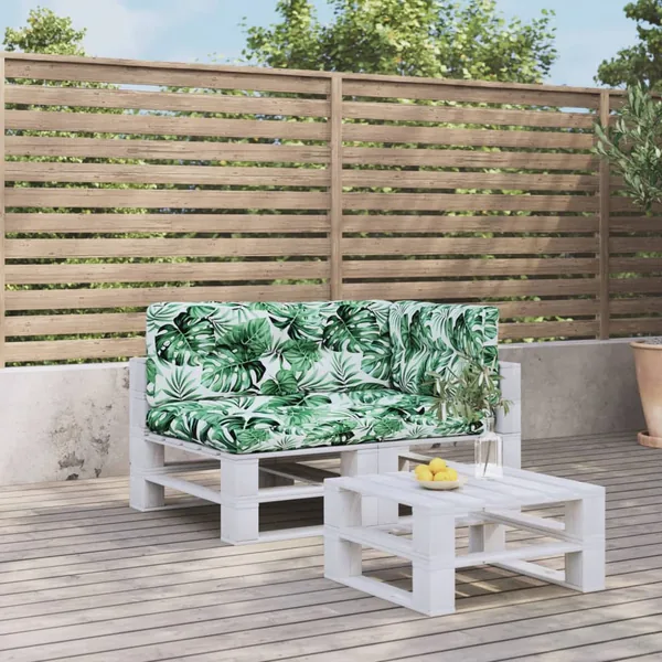 Coussins de palette lot de 3 motif de feuilles tissu