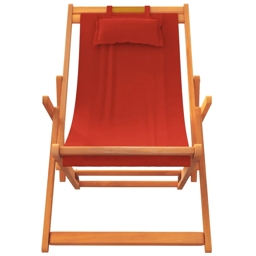 Chaises de plage pliables lot de 2 rouge tissu - 4