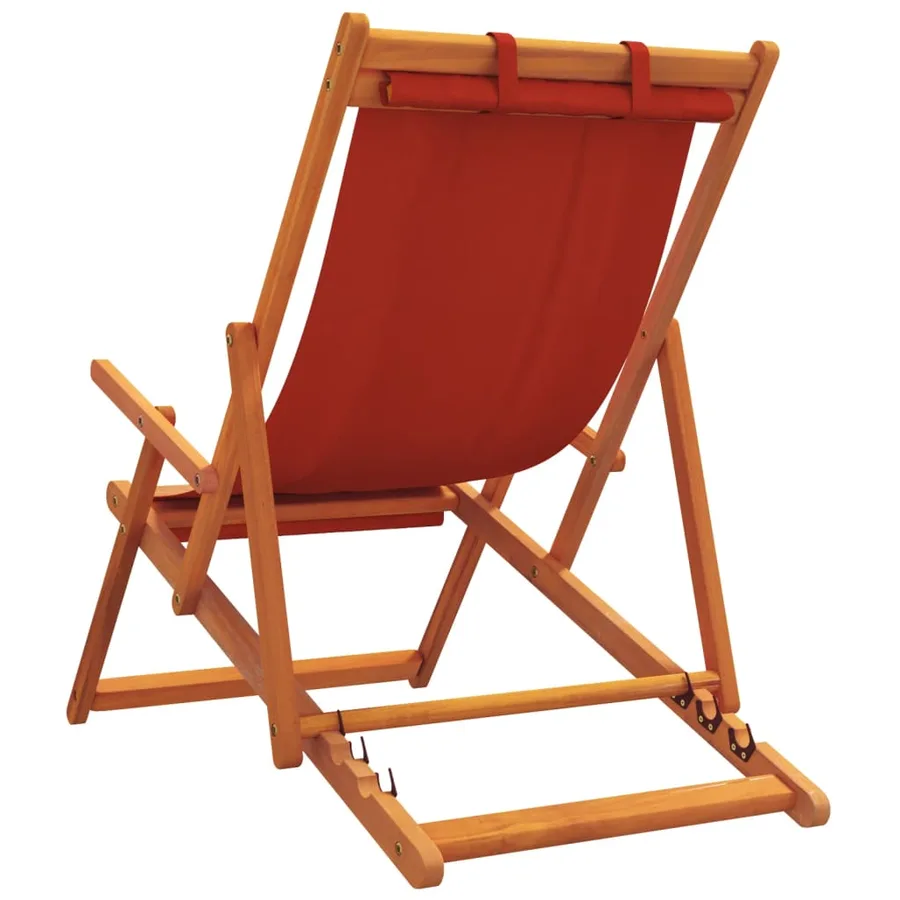 Chaises de plage pliables lot de 2 rouge tissu - 6