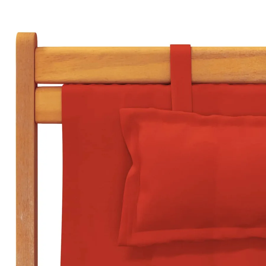 Chaises de plage pliables lot de 2 rouge tissu - 8