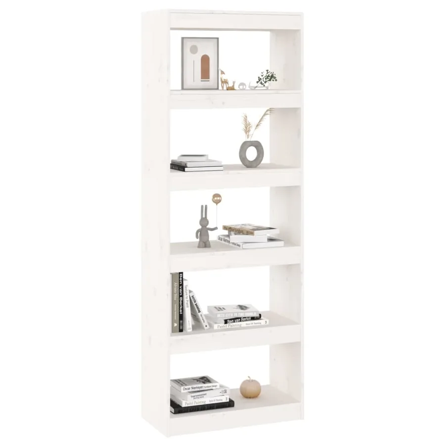 Bibliothèque/Séparateur de pièce Blanc 60x30x167,5cm Pin massif - 7
