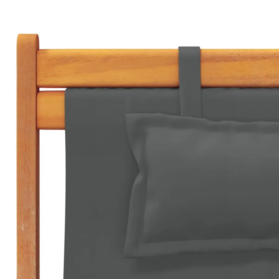Chaises de plage pliables lot de 2 gris tissu - 8