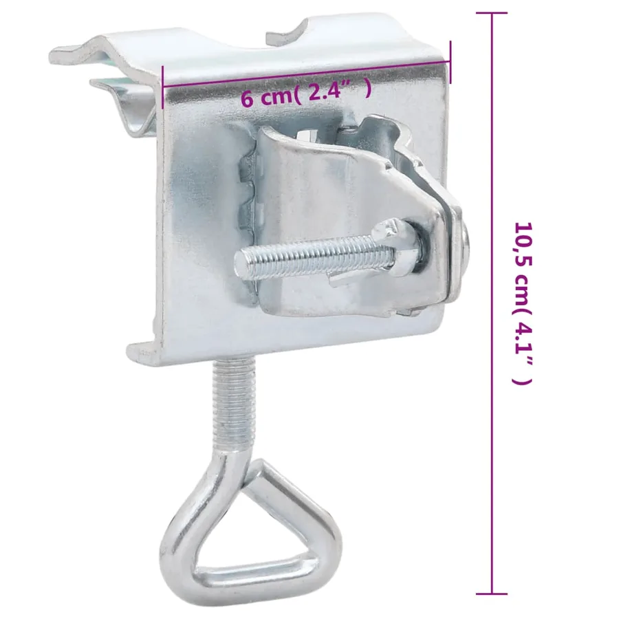 Pinces à parasol pour balcon 2 pcs 32 mm acier - 6