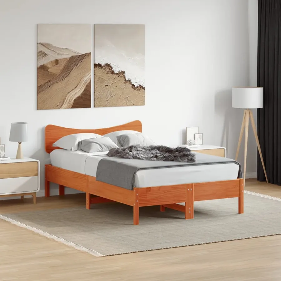 Tête de lit cire marron 135 cm bois massif de pin - 3