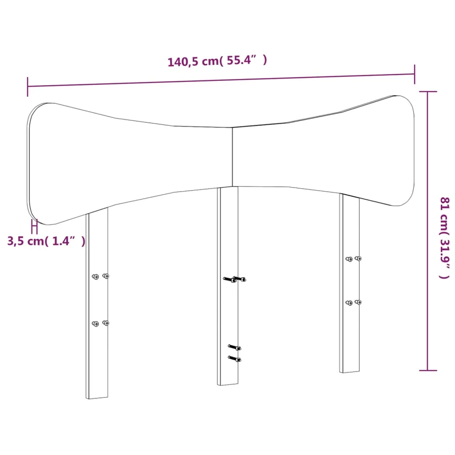 Tête de lit cire marron 135 cm bois massif de pin - 9