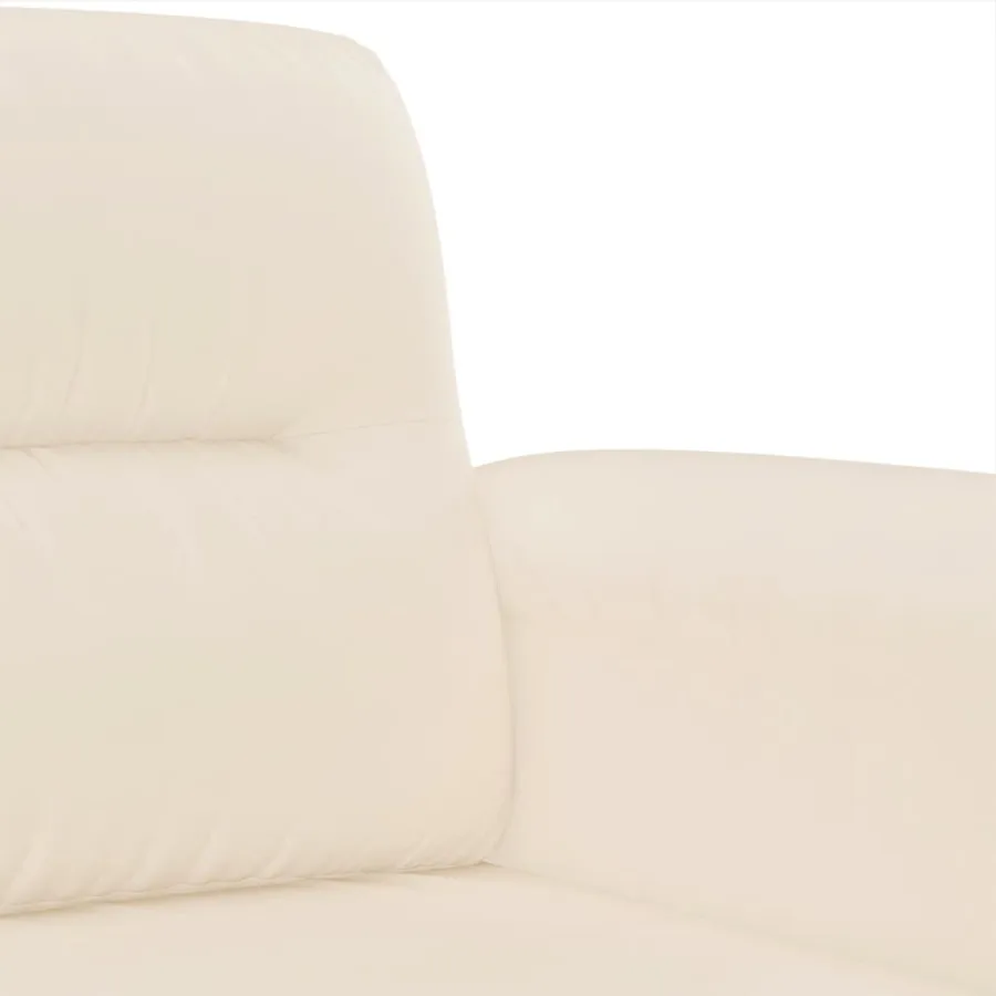 Ensemble de canapés 2 pcs avec coussins beige tissu microfibre - 5