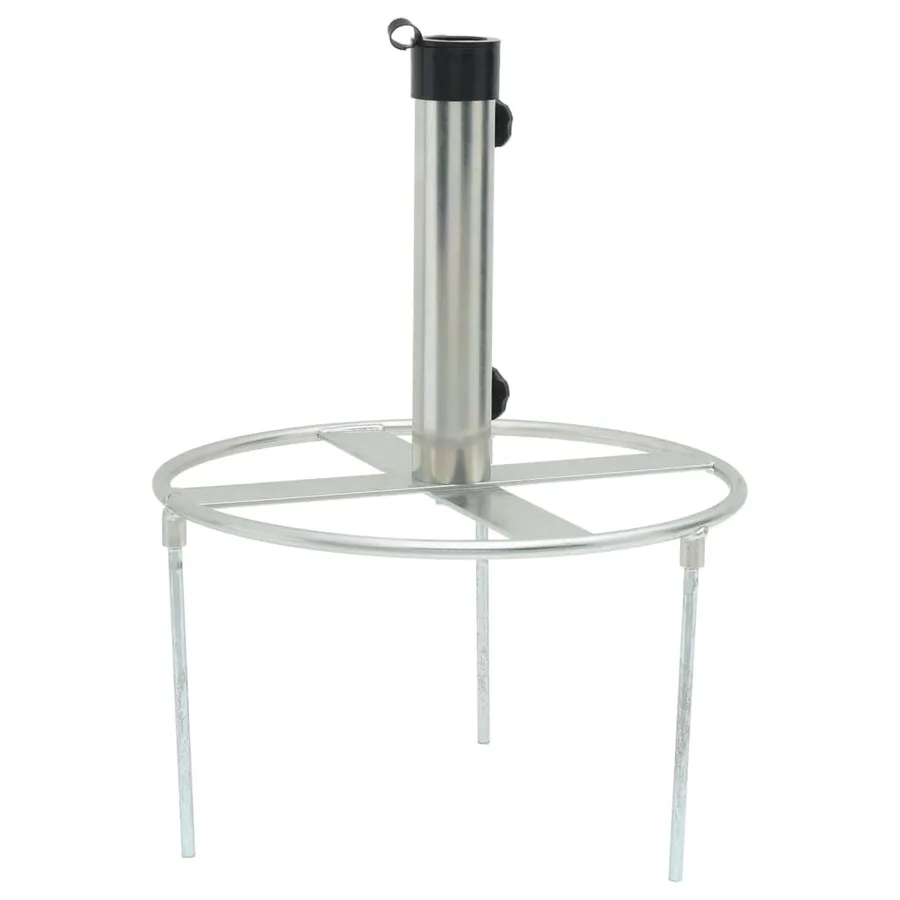 Base de parasol avec piquets de sol Ø38/48 mm argenté acier - 3