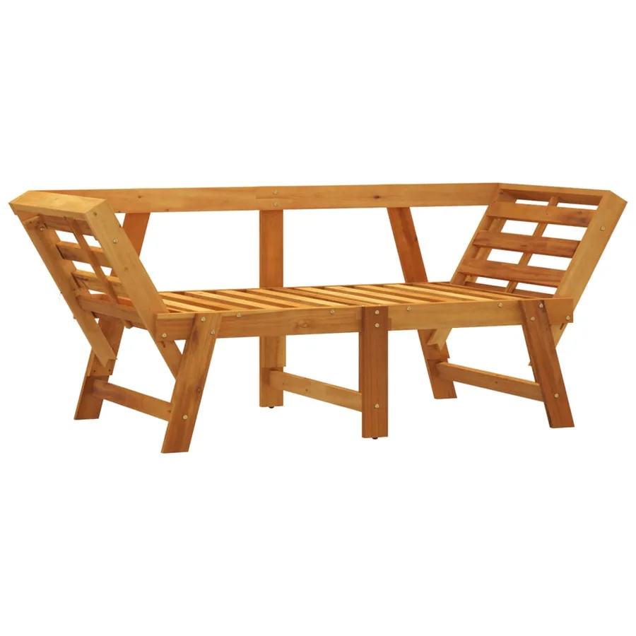 Banc de jardin avec coussins 2 en 1 bois d'acacia massif - 5