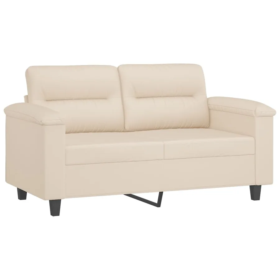 Ensemble de canapés 3 pcs avec coussins beige tissu microfibre - 4