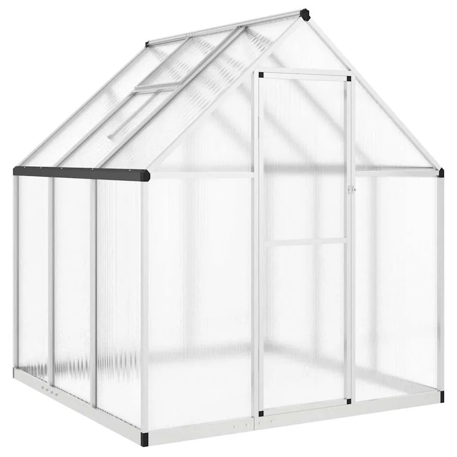 Serre avec cadre de base argent 169x169x195 cm aluminium - 2