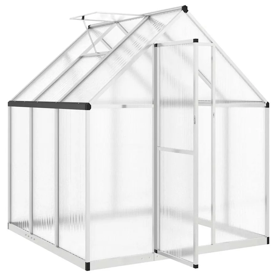 Serre avec cadre de base argent 169x169x195 cm aluminium - 6