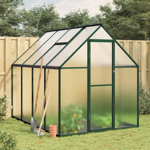 Serre avec cadre de base vert 224x169x195 cm aluminium