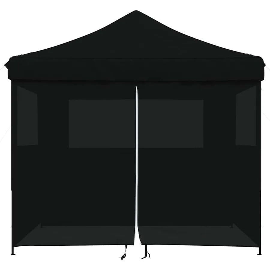 Tente de réception pliable escamotable 4 parois latérales noir - 3