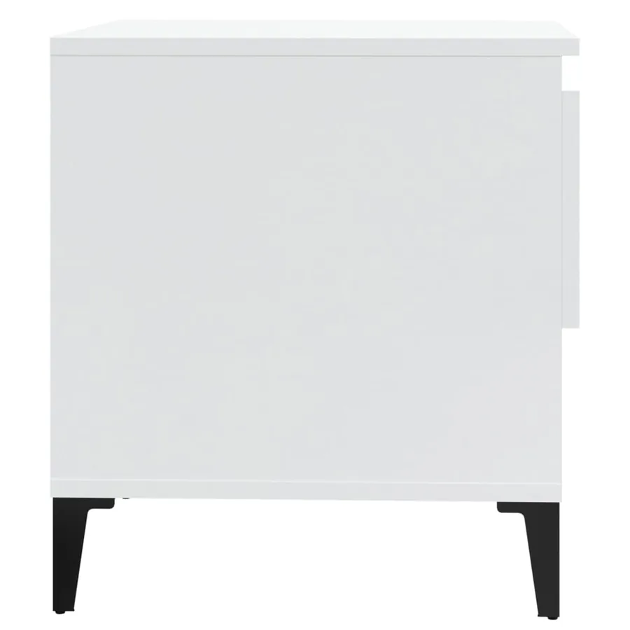 Tables d'appoint 2pcs Blanc brillant 50x46x50cm Bois ingénierie - 9