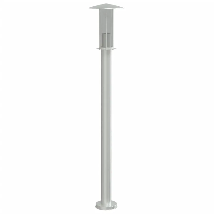 Lampadaire d'extérieur argenté 100 cm acier inoxydable - 4