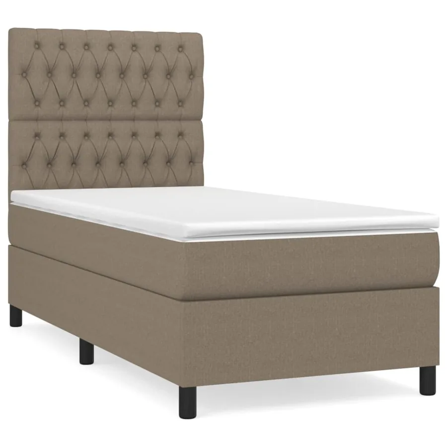 Sommier à lattes de lit avec matelas Taupe 100x200 cm Tissu - 2