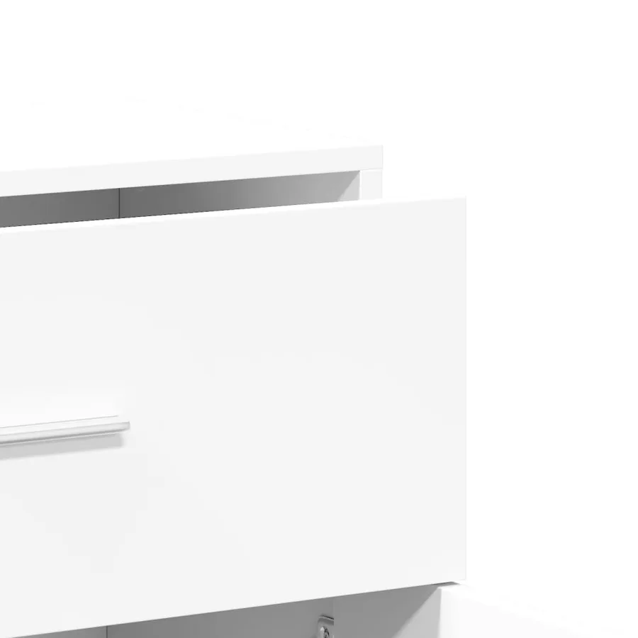Buffet blanc 60x31x70 cm bois d'ingénierie - 8
